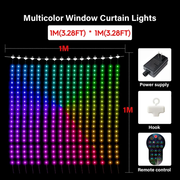 Smart RGB Window Curtain Fairy Lights — LED Strip Lights, Modern Home Furnishing