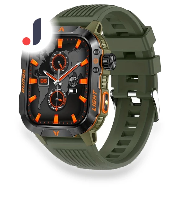 Tactical Sports Smartwatch with LED Flashlight — Wearable Accessories, QTLLBT