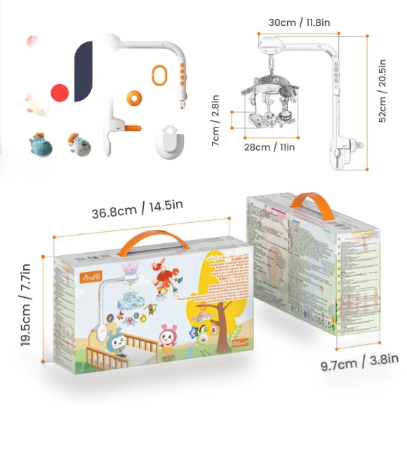 Mobile Crib Toy with Projection Night Light — Sleep Soothers, Toys-Glory Fourall