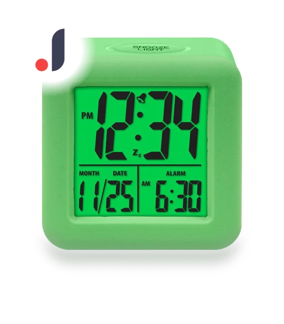 Soft-Cube Alarm Clock with LCD Display and Smart Lighting — Alarms & Clocks, Equity By La Crosse