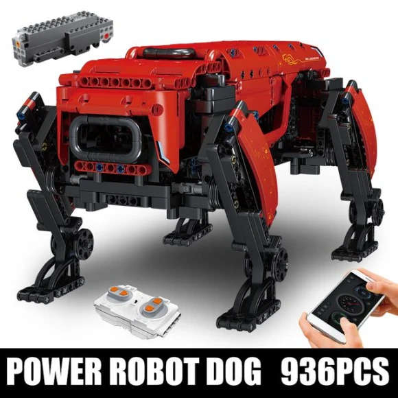 Technical Robot Toy Remote Controlled Motorized Boston Dynamics Model Big Dog AlphaDog Building Bricks — Robot Pet, MOULD KING
