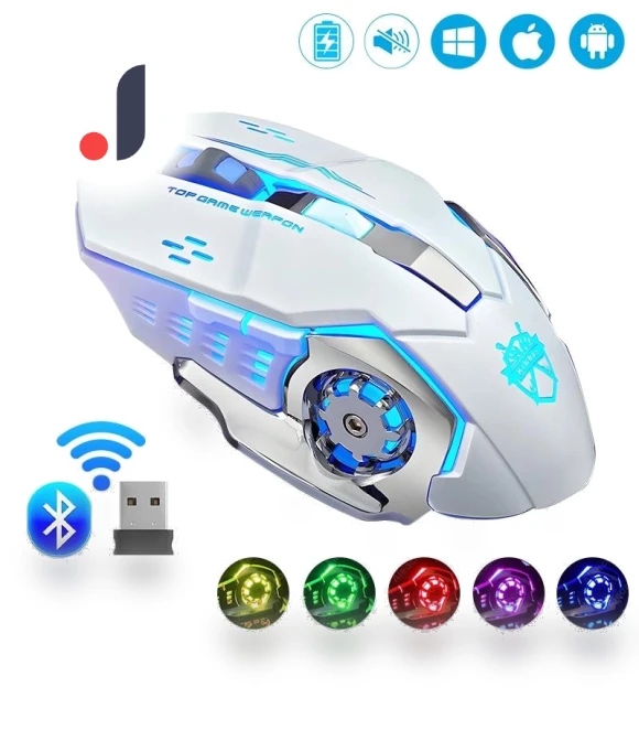 Wireless Rechargeable Mouse with RGB Lighting — Mouse Pads, Uav parts center