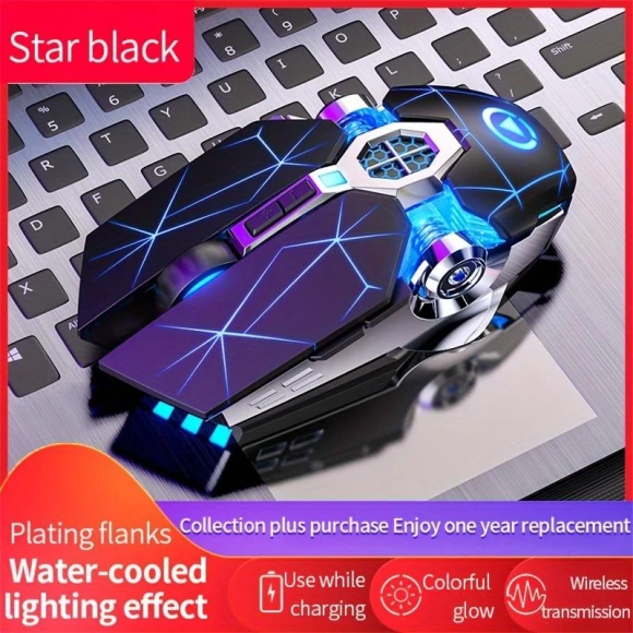 Wireless Silent Gaming Mouse with RGB Lighting, Uav parts center
