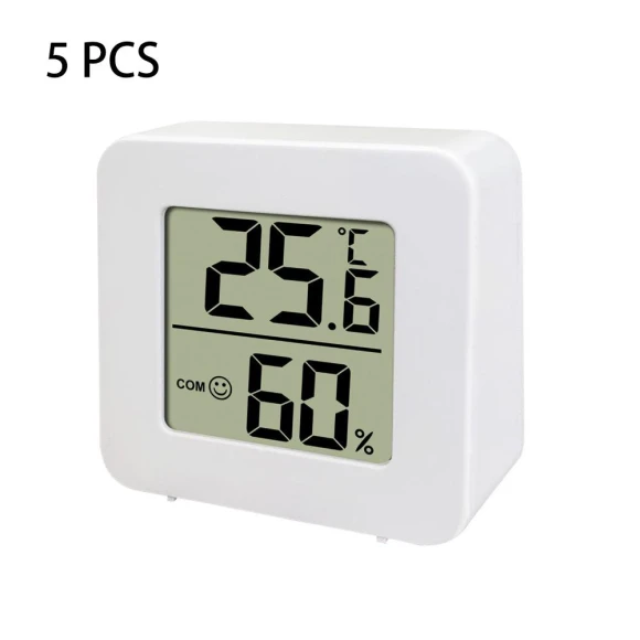 5 PCS Sensor Humidity Meter LCD Indoor Hygrometer Temperature Digital Thermohygrometer, Fulai