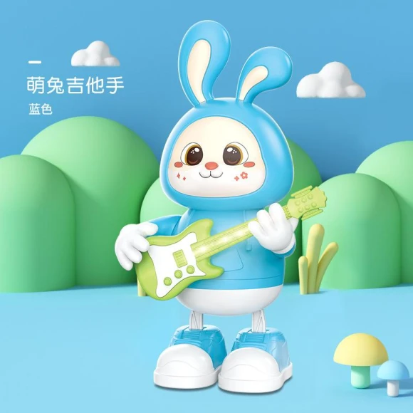 Light Music Electric Singing And Dancing Toy Cute Rabbit Guitarist, Happy Time For kids