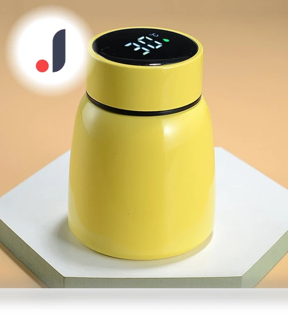 Smart LED Temperature Display Stainless Steel Thermos — Beverage Warmers, Red Lips