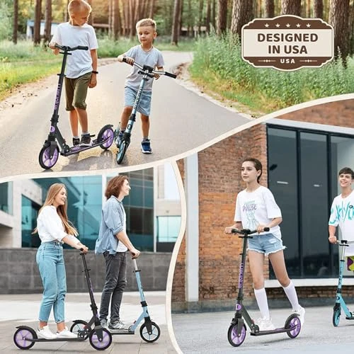 Foldable Kick Scooter with Adjustable Handlebar, WAYPLUS
