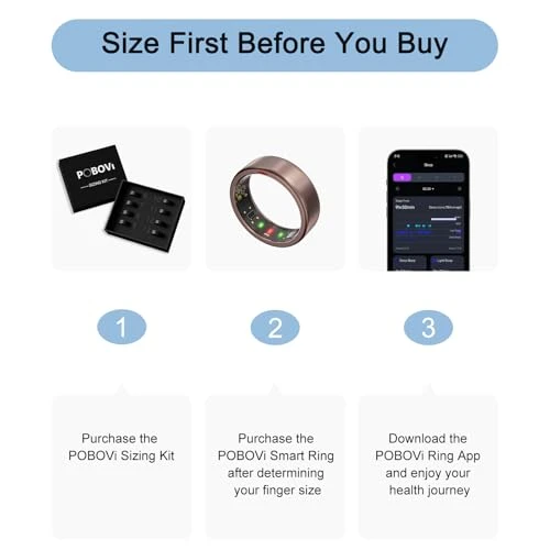 Ultra-Thin Titanium Smart Ring, POBOVi