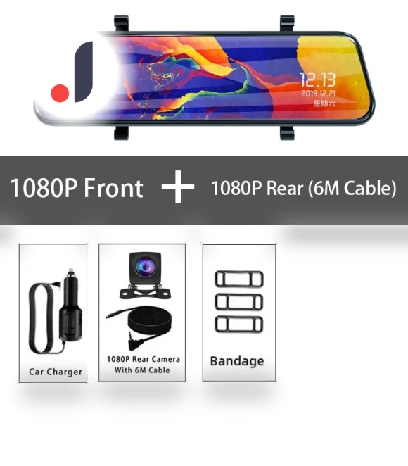 1080P Dual Lens Car Mirror Dash Cam — Rearview Cameras for Cars, CANKE