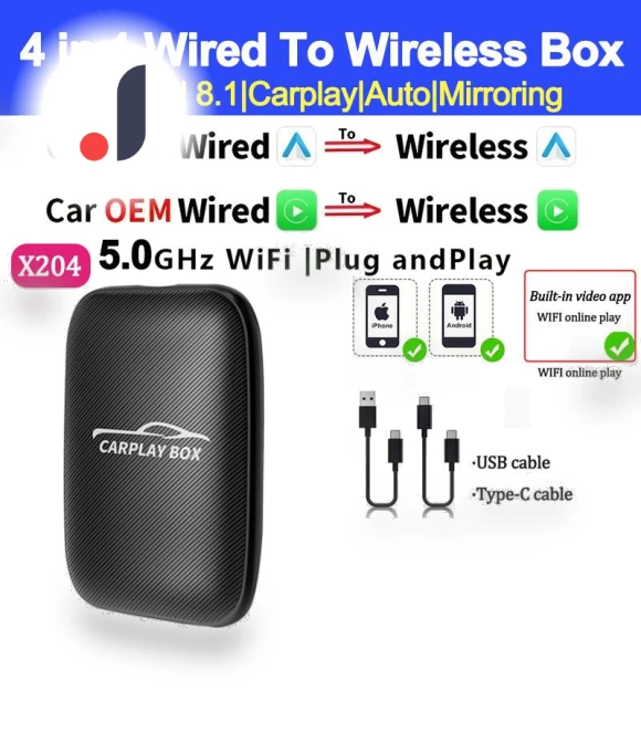 5-in-1 Car Play AI Box Adapter — Stereo Receivers, Home Of Auto Parts