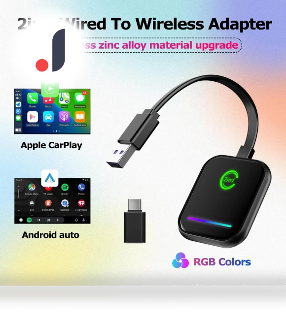 Mini Wireless Android Auto CarPlay Adapter — Phone Accessories, Simplistic Living Home