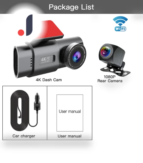 UHD 4K+1080P Dual Lens Dash Cam — Dashboard Cameras, JOHO - CarGear