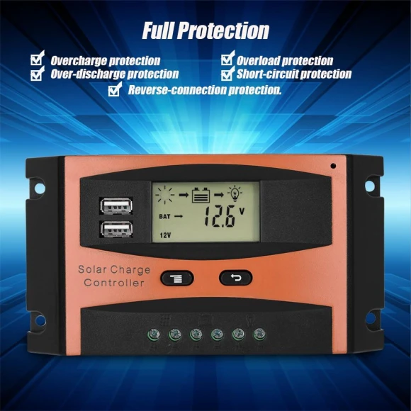 Dual USB LCD Display Smart PWM Solar Panel Charge Controller — Chargers, 3d printing machine