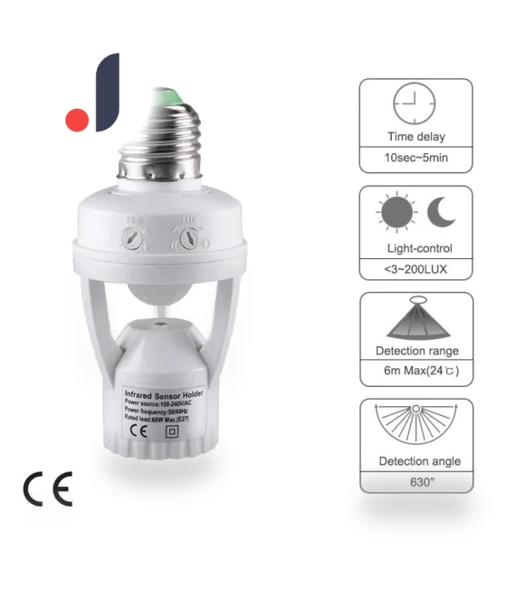 E27 Motion Sensor Lamp Socket Adapter — Light Sockets, SaiMili Light