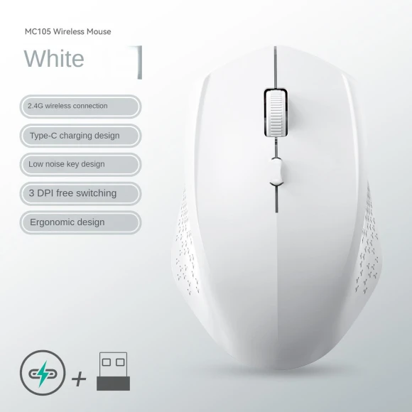 Wireless Silent Rechargeable Gaming Mouse, Meiteai-All