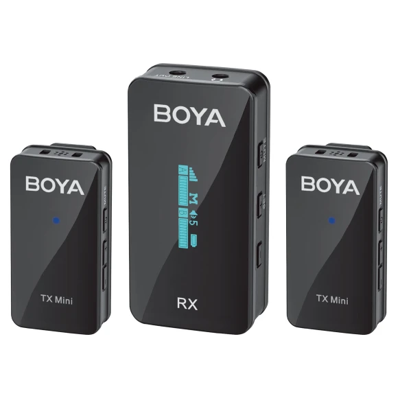 Mini Wireless Lavalier Microphone System with OLED Screen, Boya