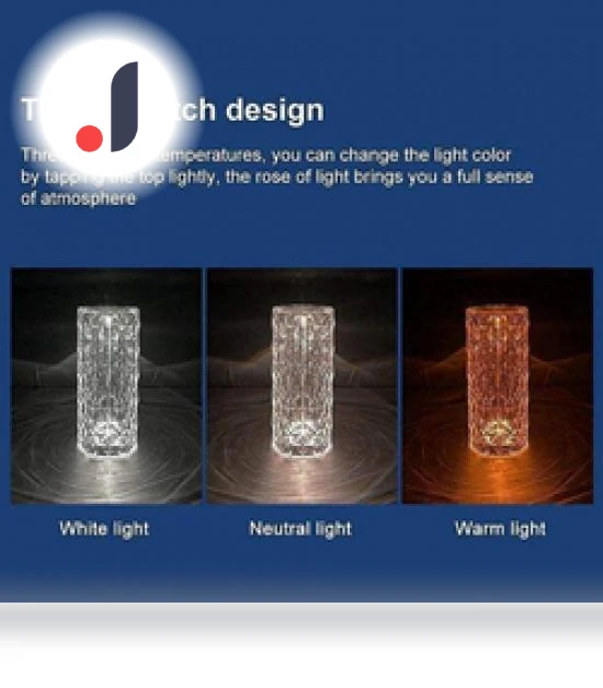 Touch LED Crystal Table Lamp — Desk & Table Lighting, Zhou Yajin
