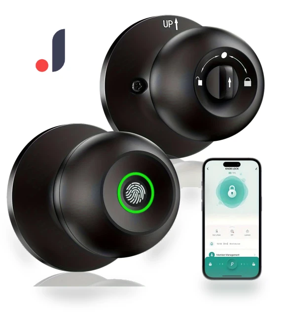 Smart Door Handle with Fingerprint Scanner — Locks, Living style