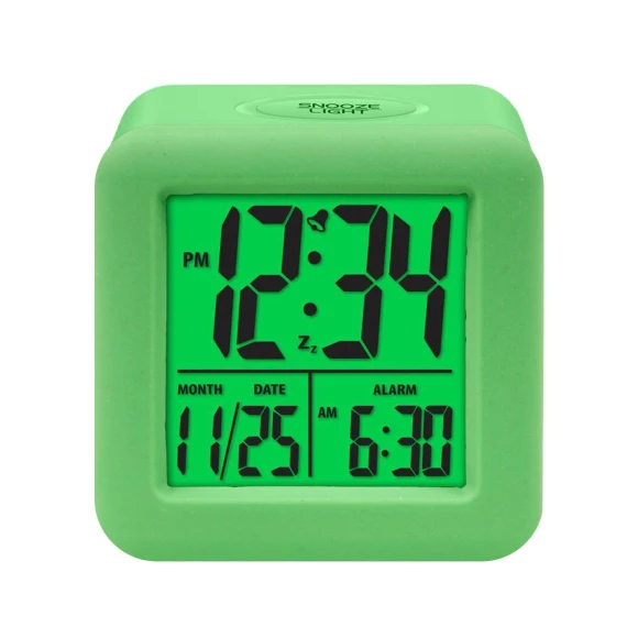 Soft-Cube Alarm Clock with LCD Display and Smart Lighting — Alarms & Clocks, Equity By La Crosse