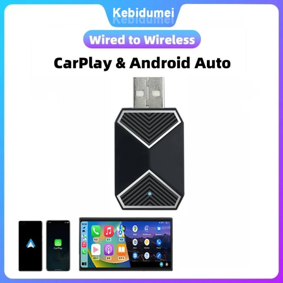 2 In 1 Wireless CarPlay Android Auto AI Box Adapter, RuJia Home Decor