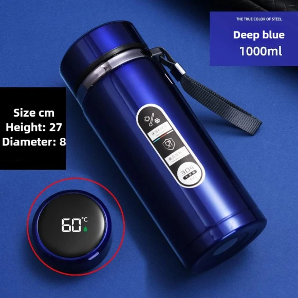 Smart LED Display Temperature Thermos Bottle — Smart Water Bottle, DHSM