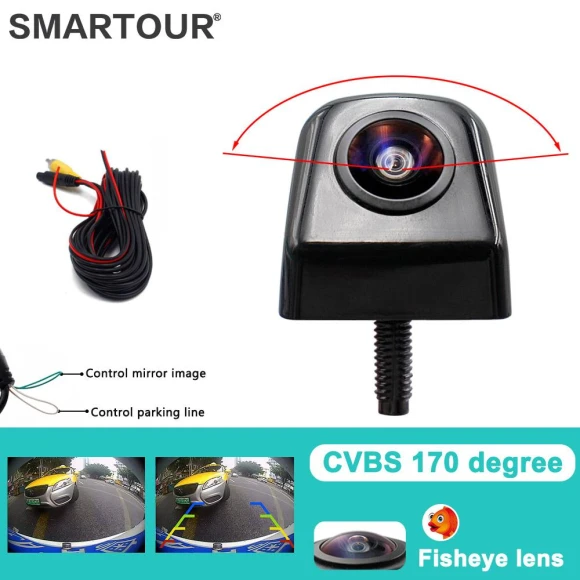 180 Degree AHD Car Camera FishEye Lens Starlight Night Vision HD Rear View Camera Full HD 4 Pin Parking Camera — Rearview Cameras for Cars, A Auto Parts Mall