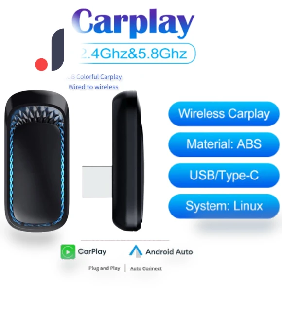 2-in-1 Color AI Box Mini Carplay and Android Auto Adapter — Car Essentials, A Auto Parts Mall