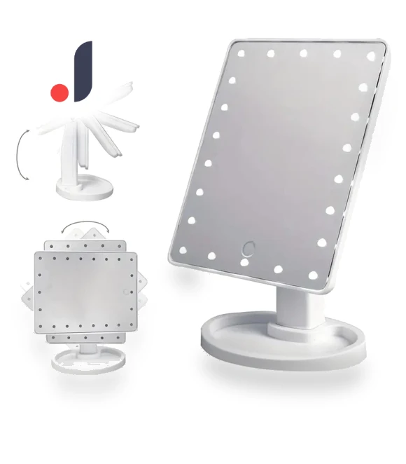 Polished LED Makeup Mirror — Handheld, Build My Home