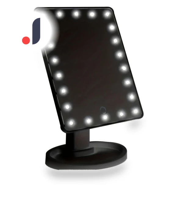Square Cosmetic Mirror with Light — Compact & Travel, Build My Home