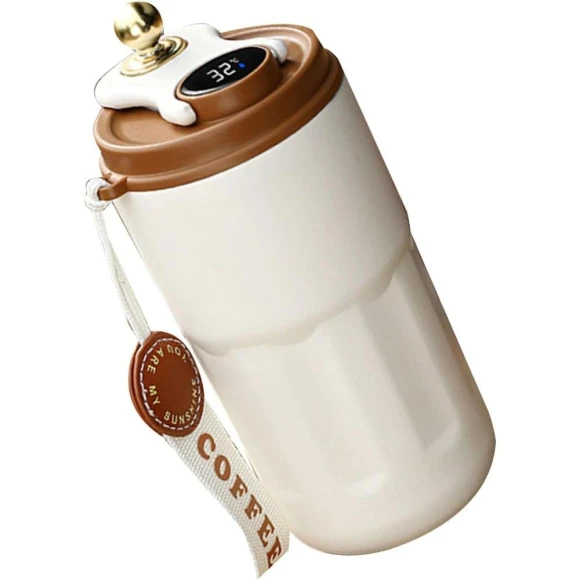 Smart Coffee Thermos with Temperature Display, Cozy Cottage-Relax
