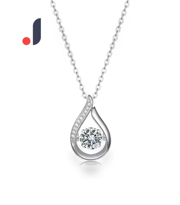 Smart Sterling Silver Necklace with Water Droplets — Smart Jewelry, JEWEL HOME