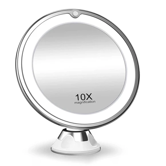 10x Magnifying Mirror with LED Lighting, Light makeup