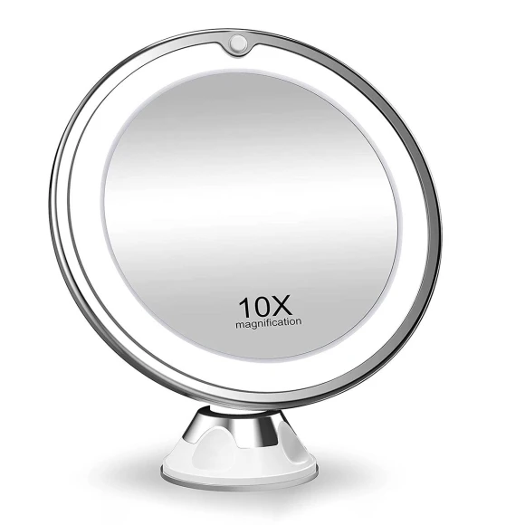 10x Magnifying Mirror with LED Lighting, Light makeup
