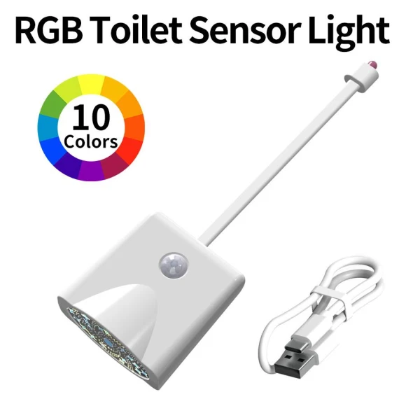 Motion Sensor Smart Toilet Night Light with Star Projector, Good Household Items