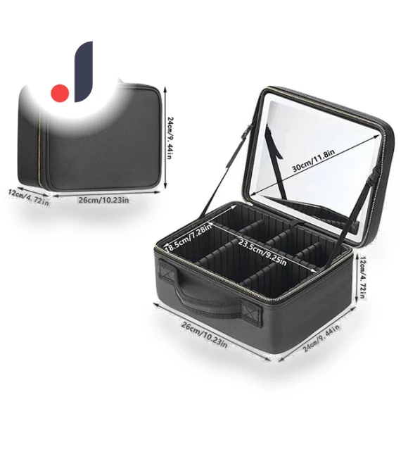 Smart LED Cosmetic Bag with Mirror — Cosmetic Cases, Build My Home