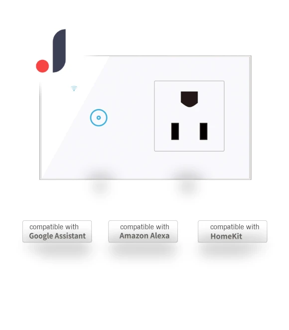 Wi-Fi Smart Wall Outlet with 1-Key Touch Light Switch — Outlet Switches, Optimized General