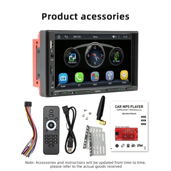 2 Din Car Stereo with 7-inch Touch Screen, ToyousoniC