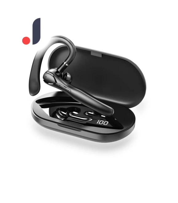 Bluetooth Headset with Dual Microphones and Noise Cancellation — Headsets, QUEED