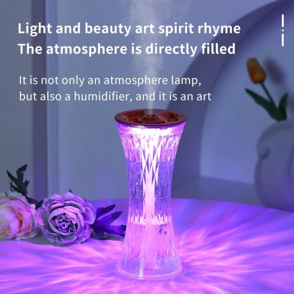 Glass Design Touch Crystal 7-Color Ambient Light Humidifier, TrendyFinds