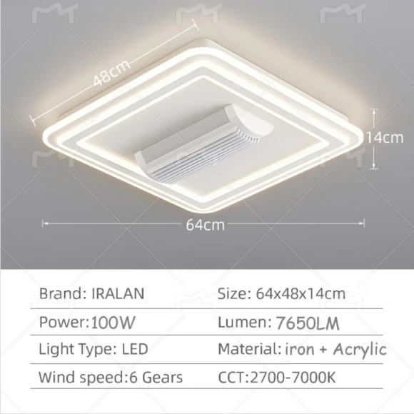 Invisible LED Ceiling Fan Without Blades, Seahorse Home