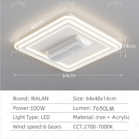 LED Invisible Bladeless Ceiling Fan, Seahorse Home