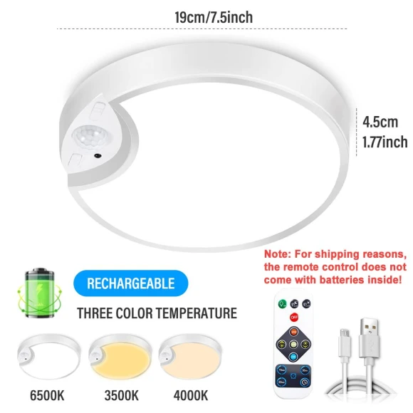 LED Touch Ceiling Light with Motion Sensor, Intelligent Living Hall