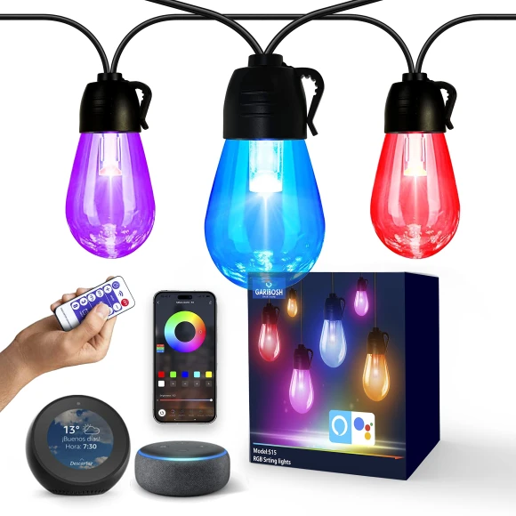 Outdoor Smart RGB Christmas Lights, Rainbow Rain