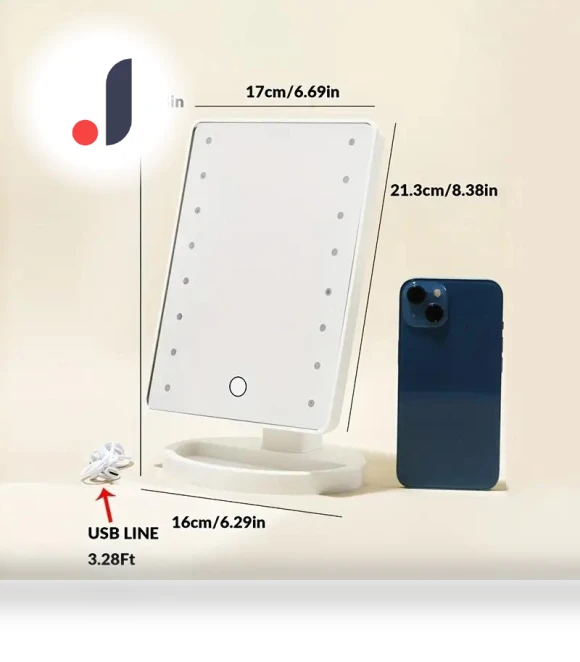 Makeup Mirror with LED Lighting — Compact & Travel, Light makeup