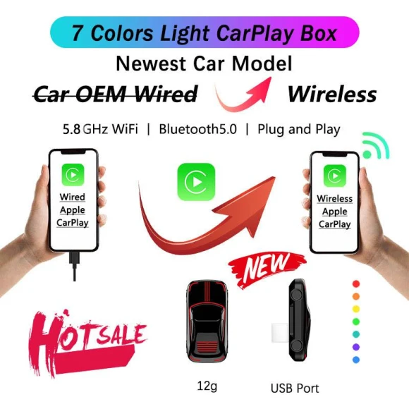 Mini Wireless Carplay AI Box, Auto Launcher