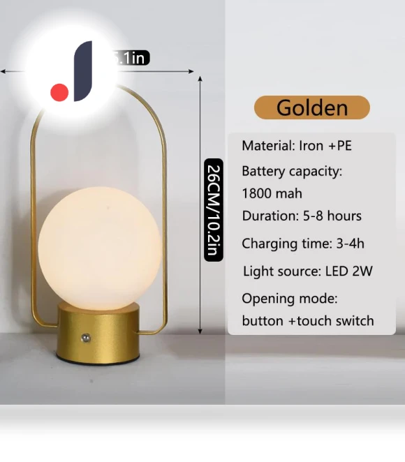 Rechargeable LED Desk Lamp with Touch Sensor — Study & Desk Lighting, JOHO - CarGear
