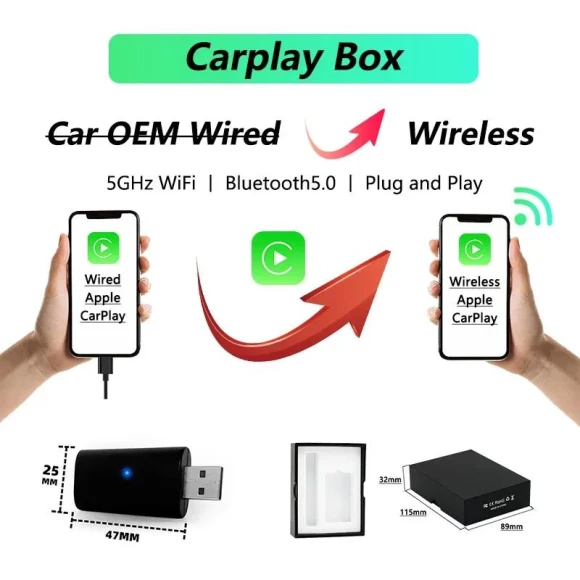 RGB Mini CarPlay AI Box, Auto Launcher