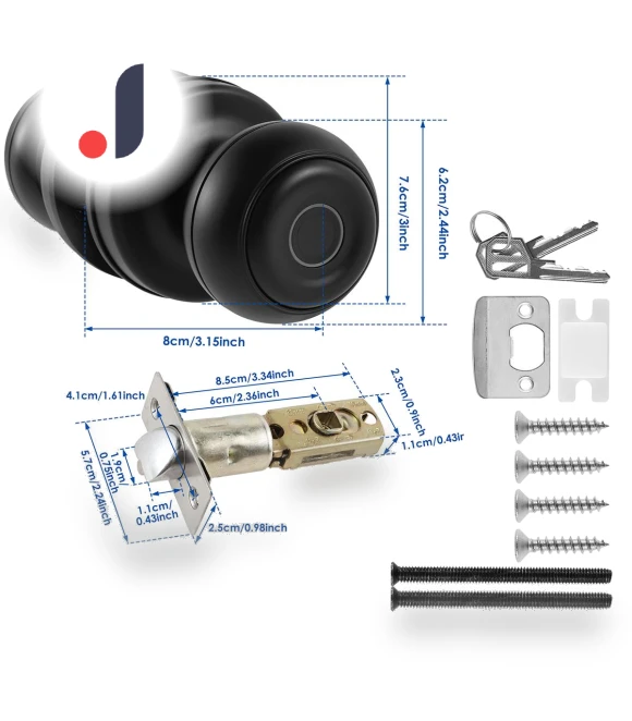 Smart Door Handle with Fingerprint Scanner — Biometric Security, ToyousoniC