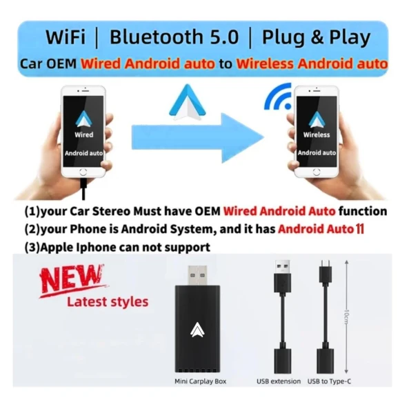 Wireless Android Auto Adapter, Auto Accessories Home