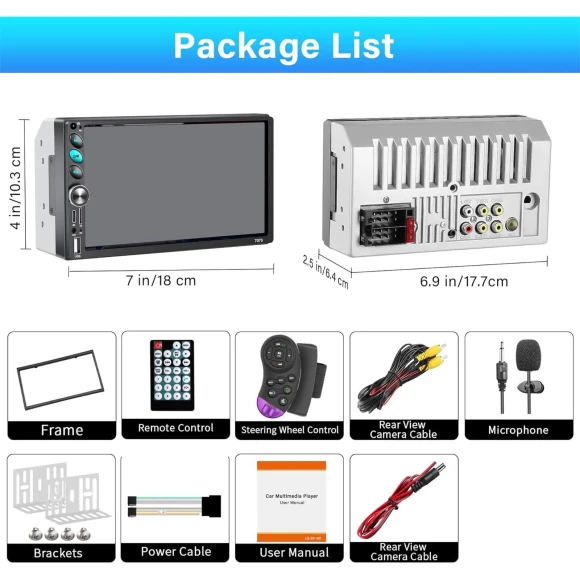 7-inch Touchscreen Car Radio Receiver — Car Infotainment System, ToyousoniC